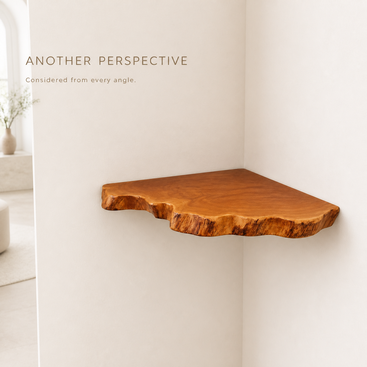Organic Live Edge Corner Wall Shelf - product image 03