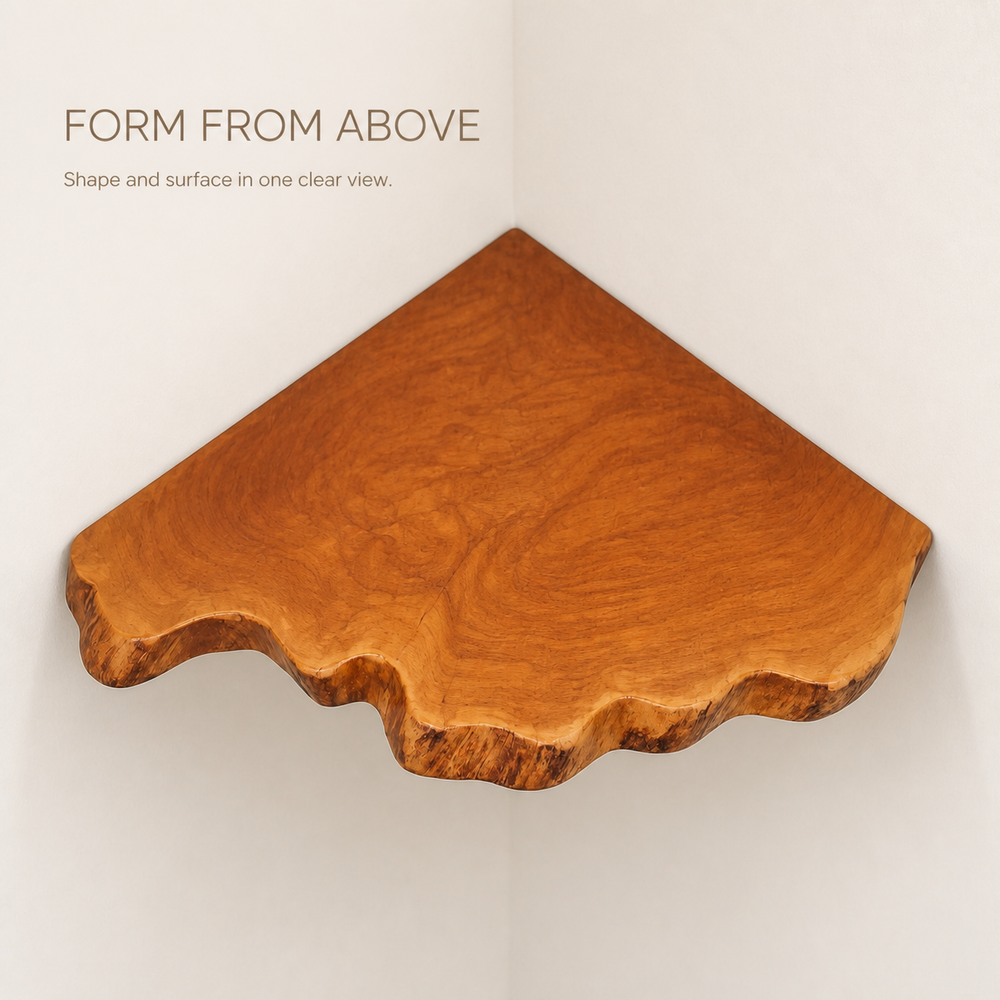 Organic Live Edge Corner Wall Shelf - product image 05