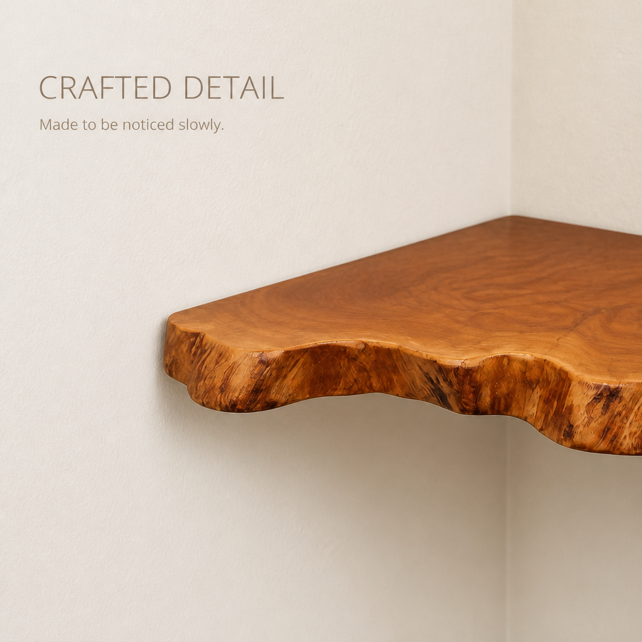 Organic Live Edge Corner Wall Shelf - product image 07