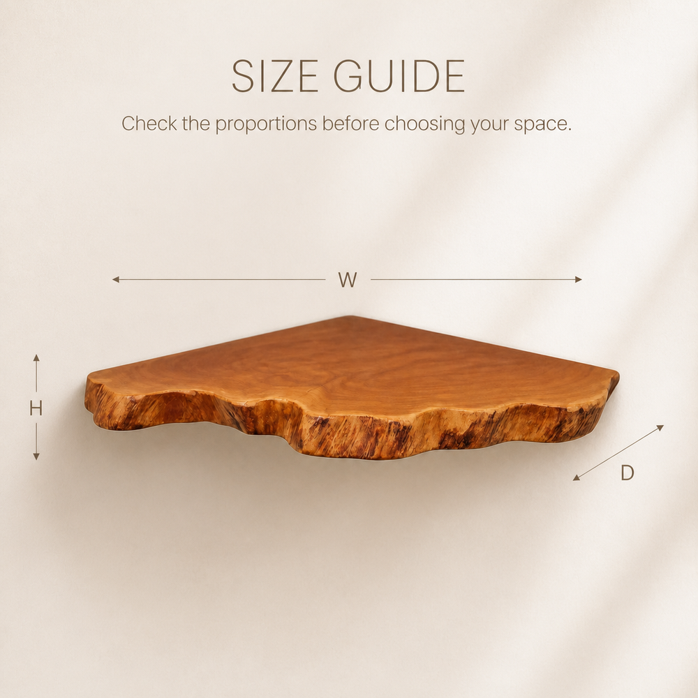 Organic Live Edge Corner Wall Shelf - product image 09