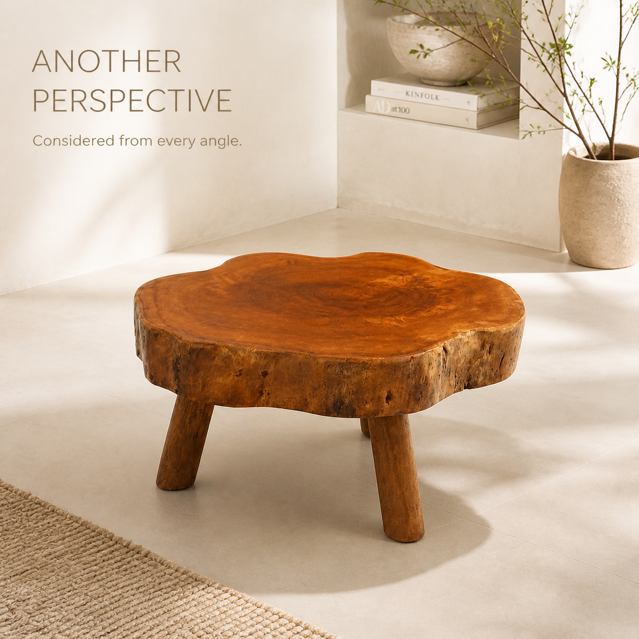 Arden Round Live Edge Wood Side Table - product image 02