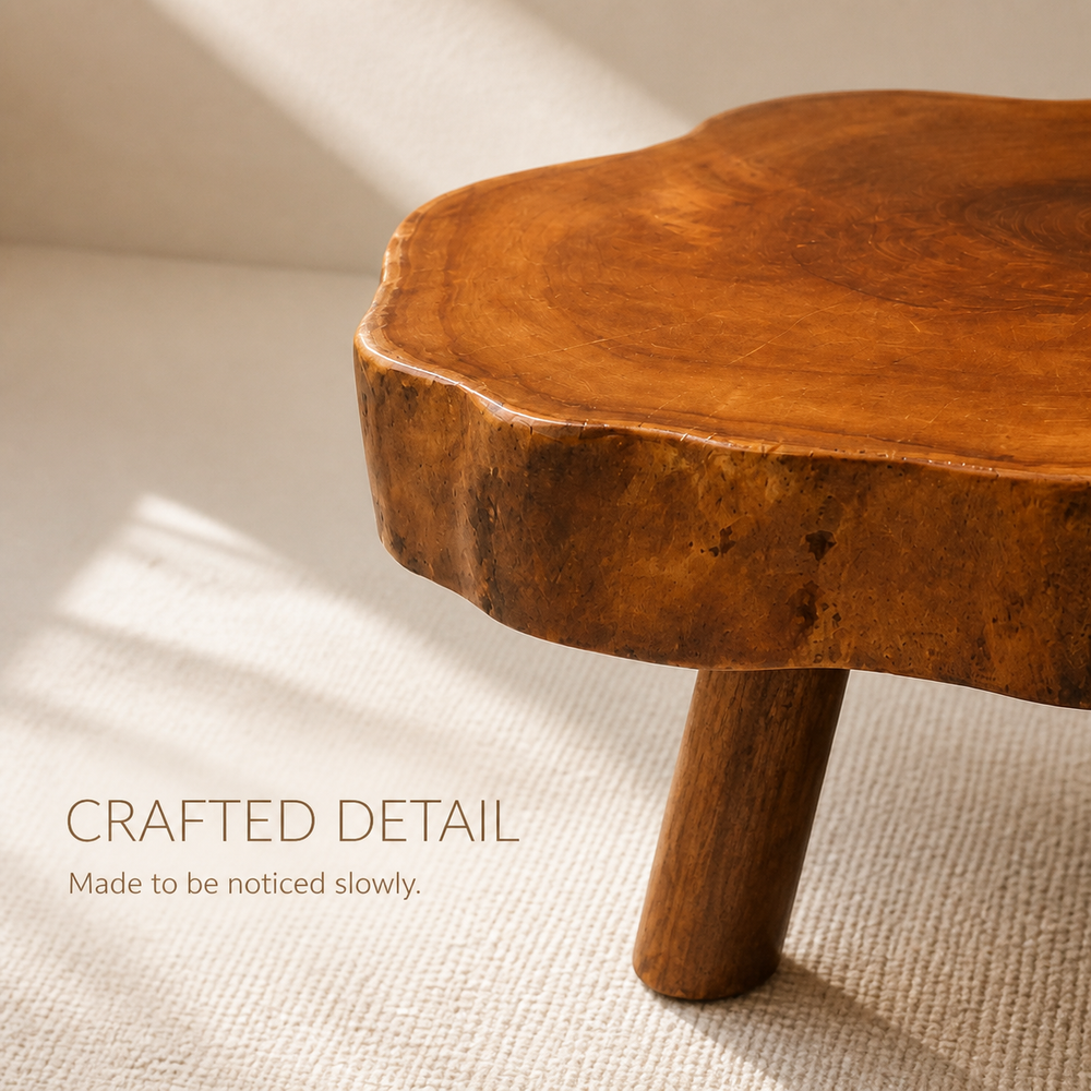 Arden Round Live Edge Wood Side Table - product image 06