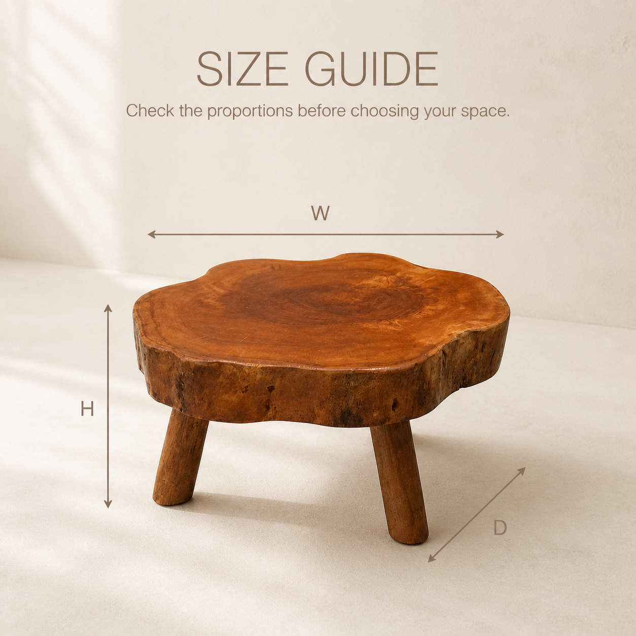 Arden Round Live Edge Wood Side Table - product image 08