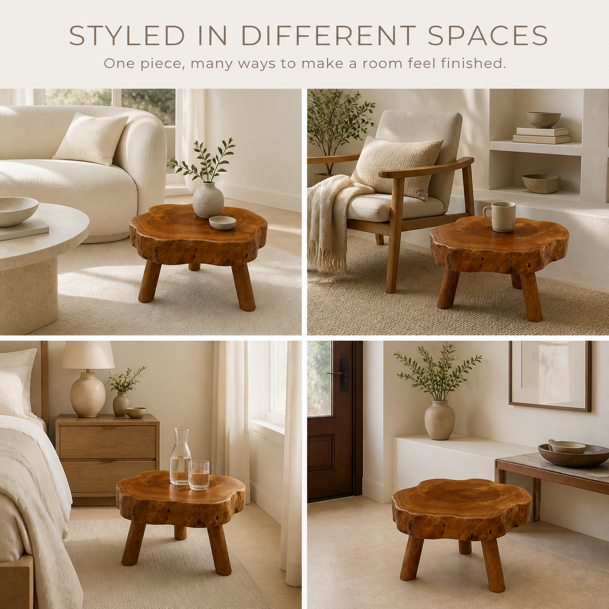 Arden Round Live Edge Wood Side Table - product image 09