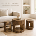 Soren Solid Wood Stump Nesting Table Set - main view
