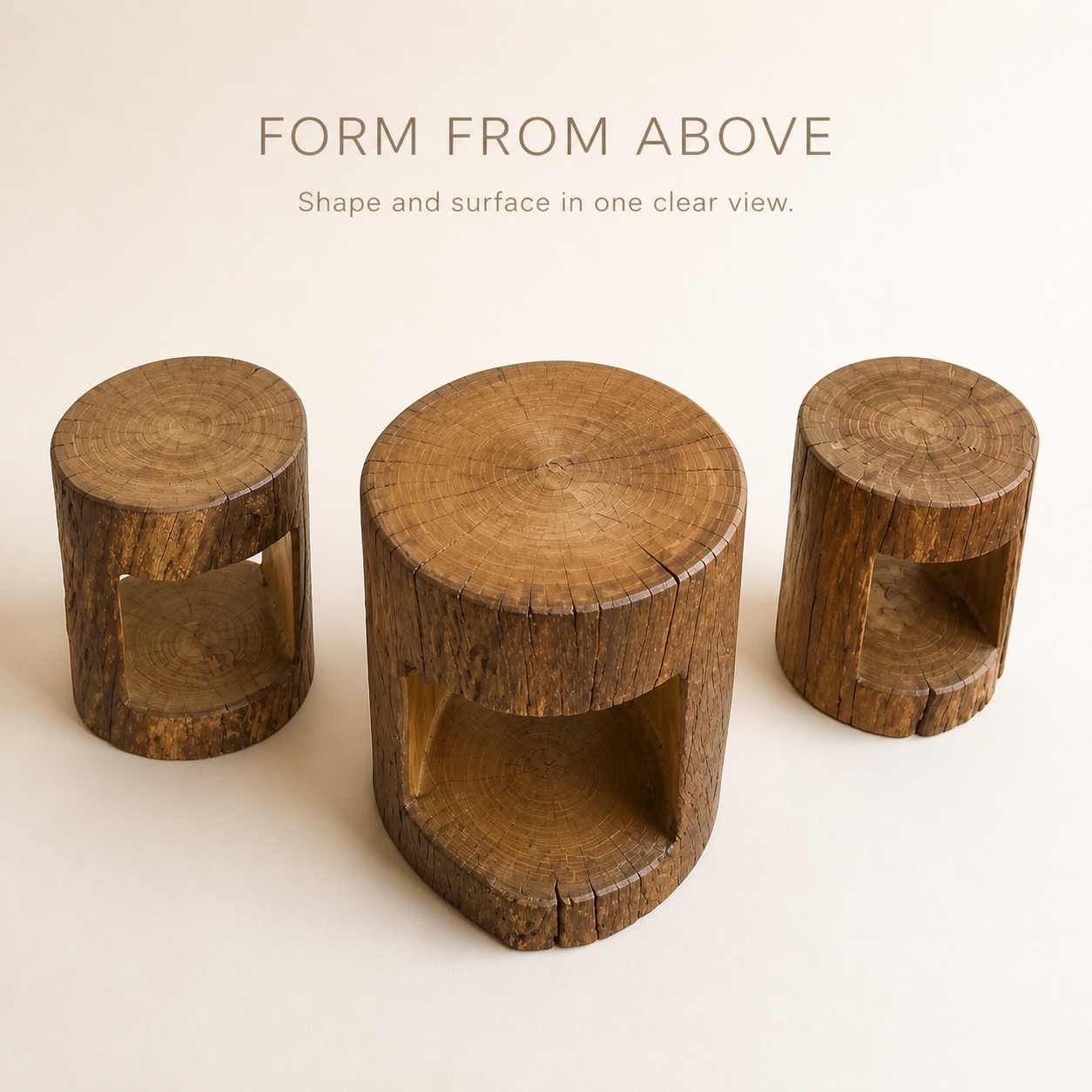Soren Solid Wood Stump Nesting Table Set - product image 05