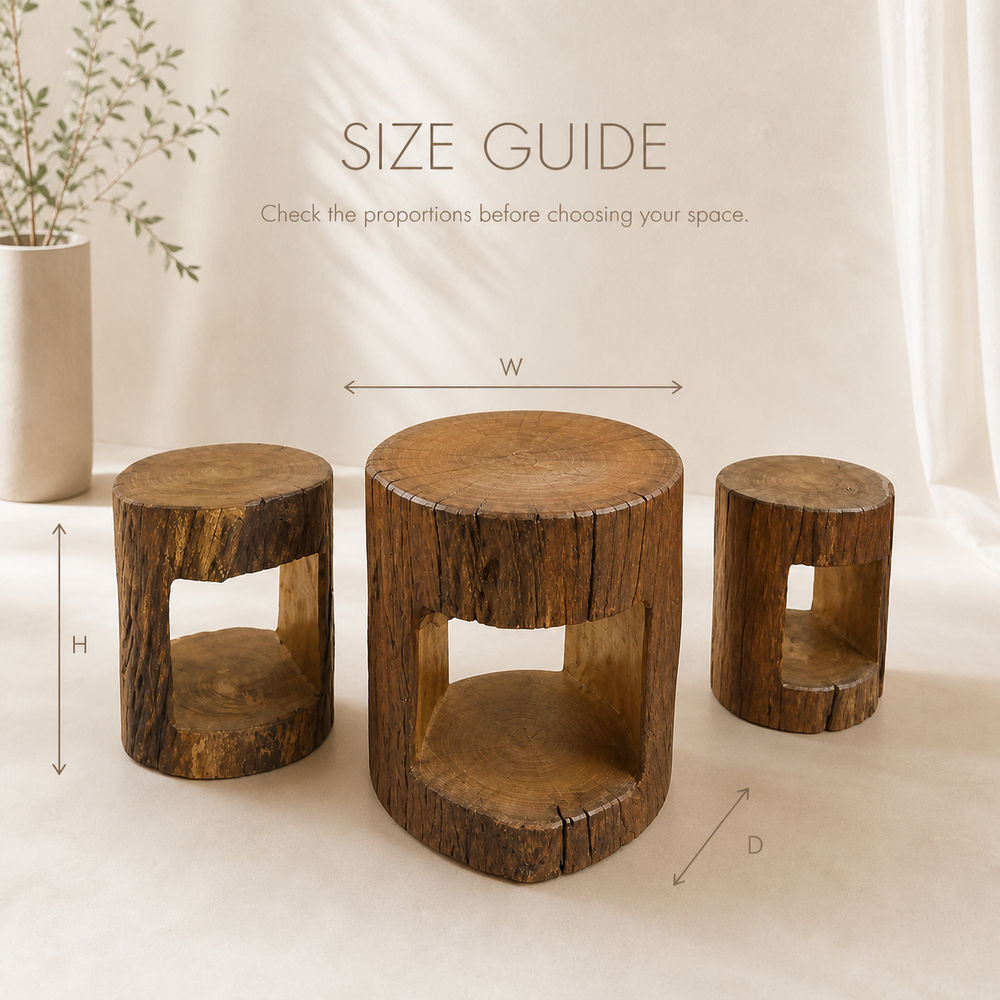 Soren Solid Wood Stump Nesting Table Set - product image 09