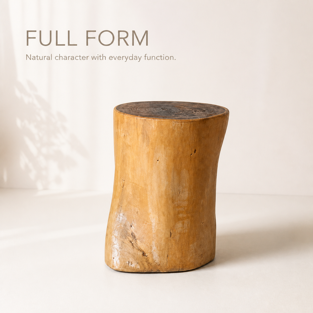 Nolan Natural Wood Stump Stool - product image 02