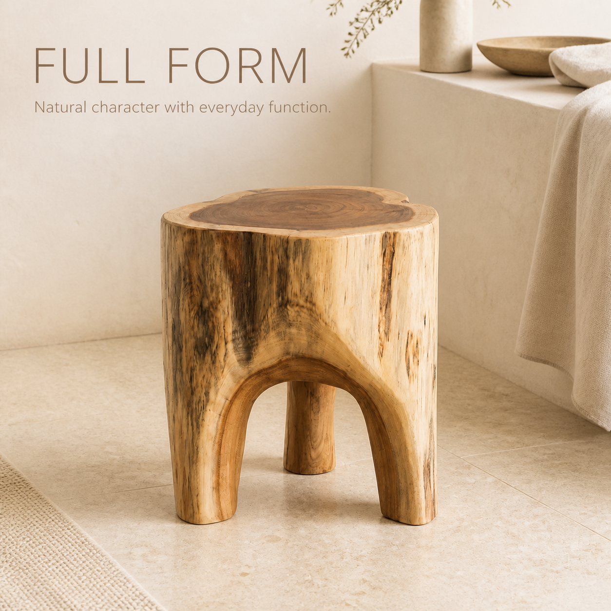 Alden Arch Leg Solid Wood Stool - product image 02