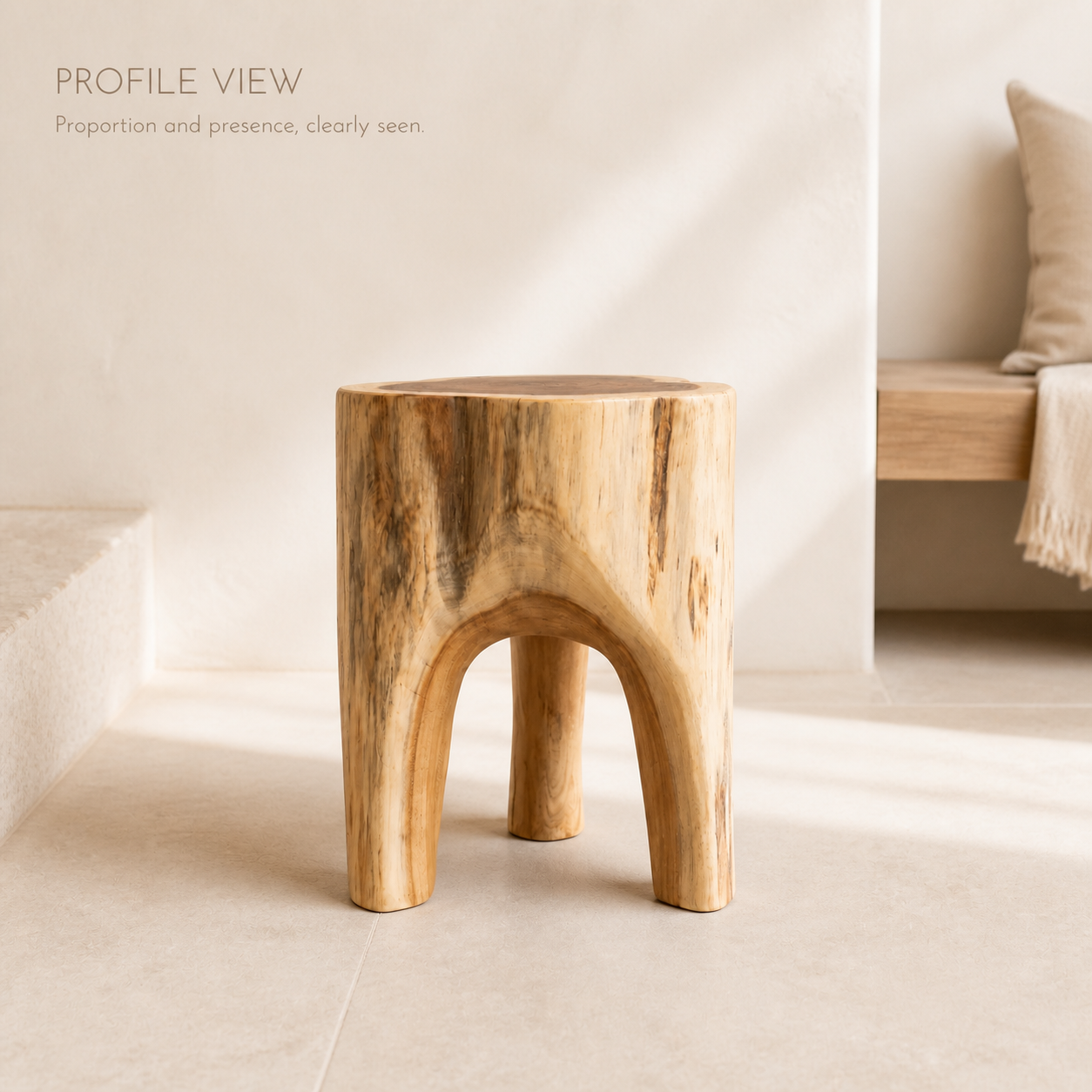 Alden Arch Leg Solid Wood Stool - product image 04