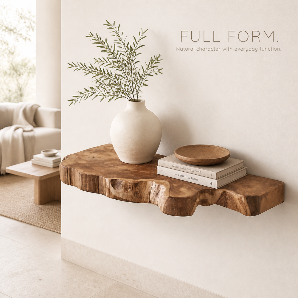 Marin Wavy Live Edge Floating Wall Shelf - product image 02