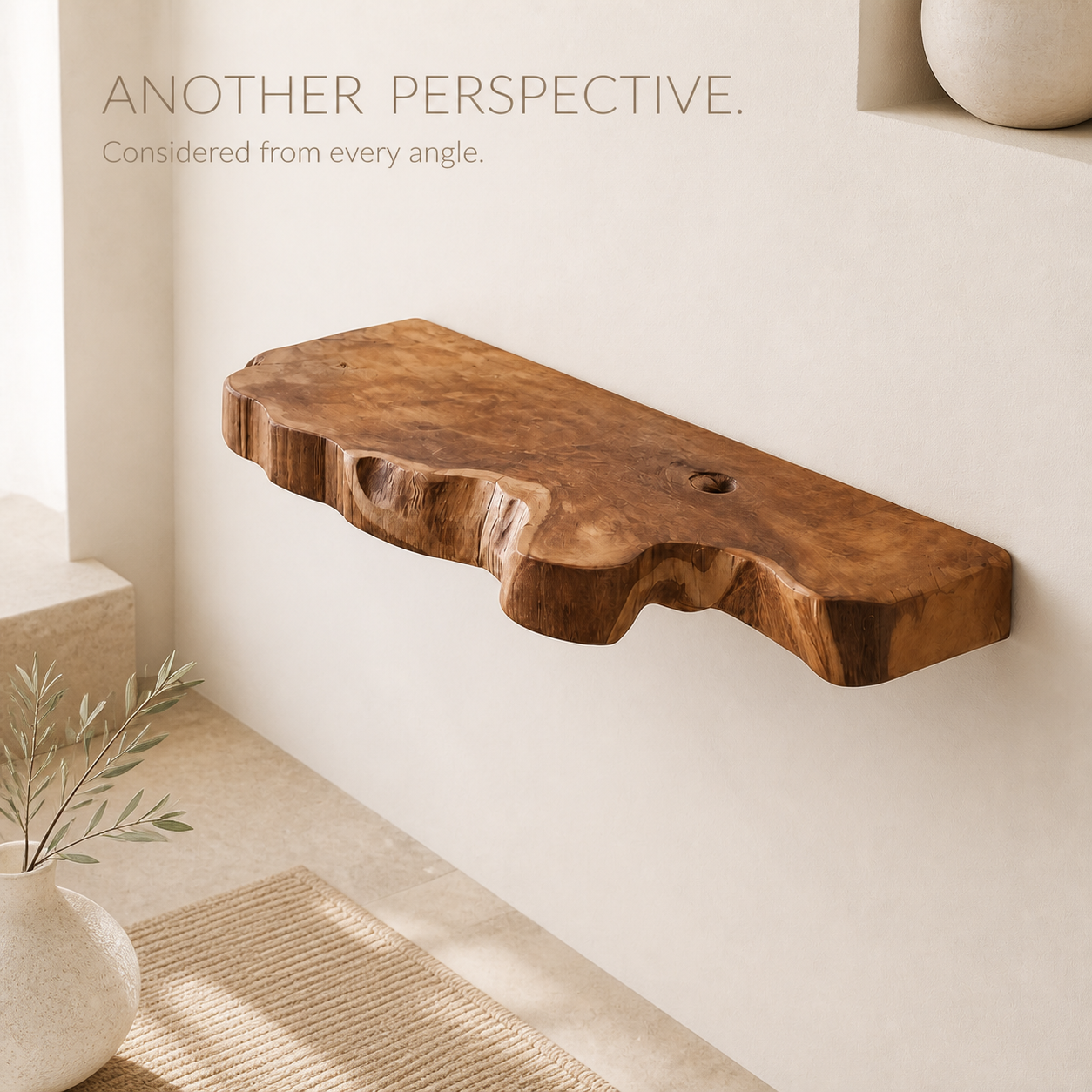Marin Wavy Live Edge Floating Wall Shelf - product image 03