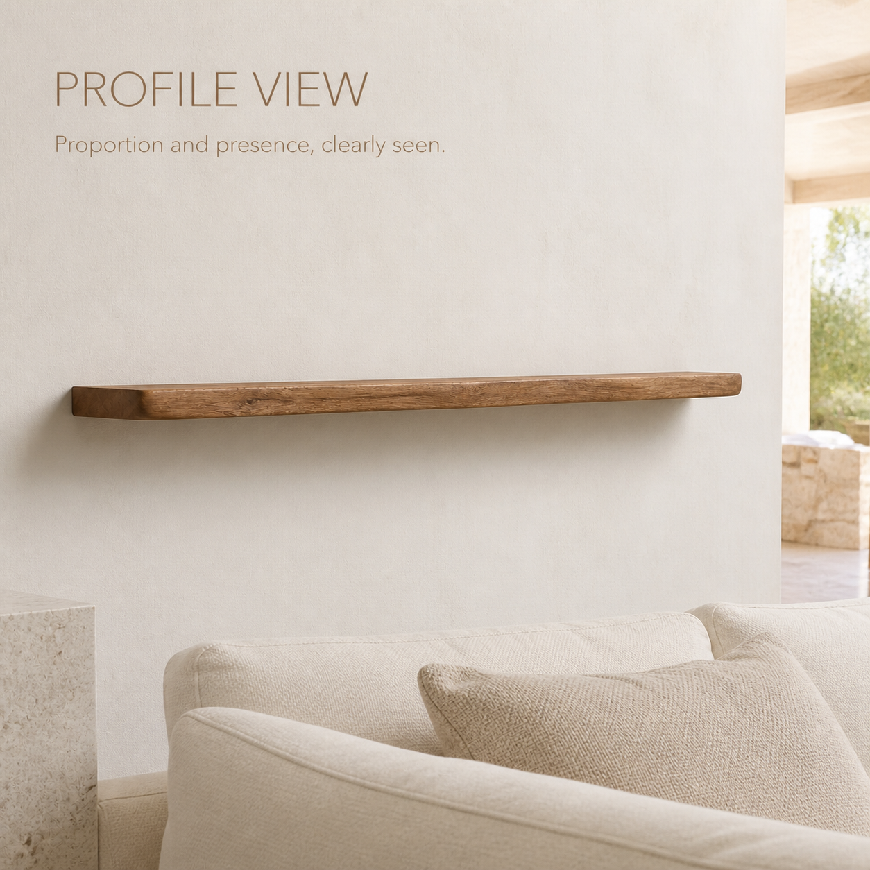 Vale Straight Live Edge Floating Shelf - product image 04
