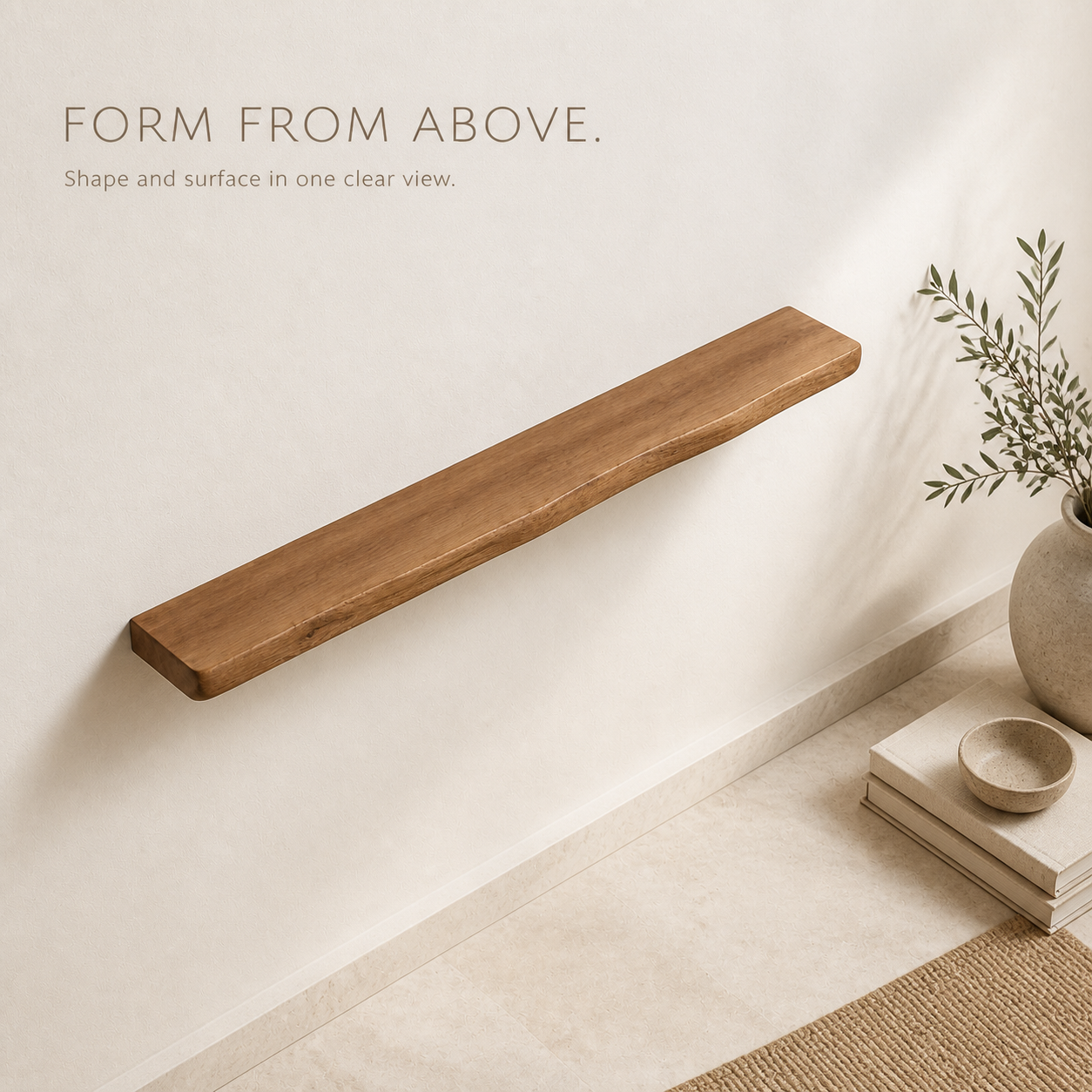 Vale Straight Live Edge Floating Shelf - product image 05