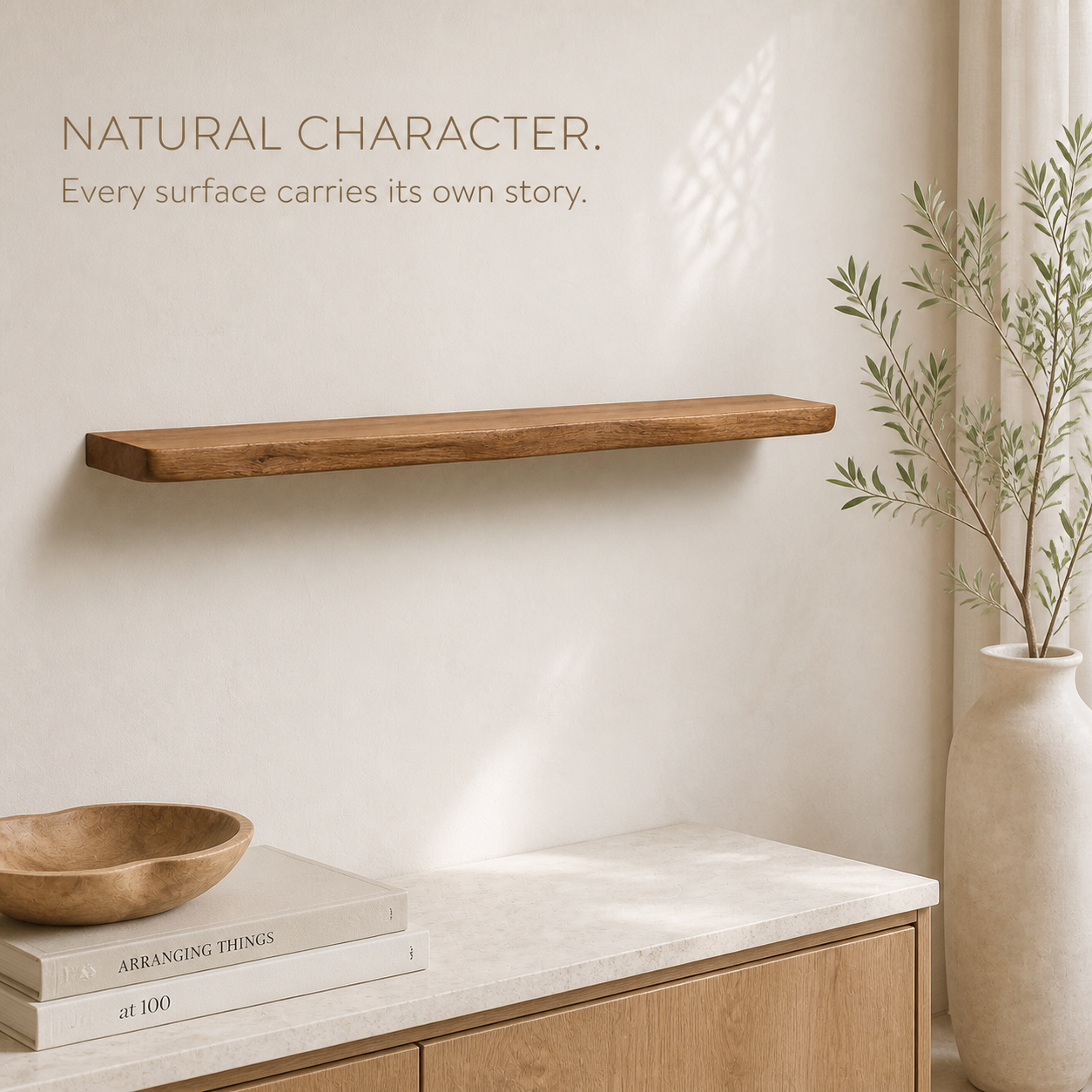 Vale Straight Live Edge Floating Shelf - product image 06