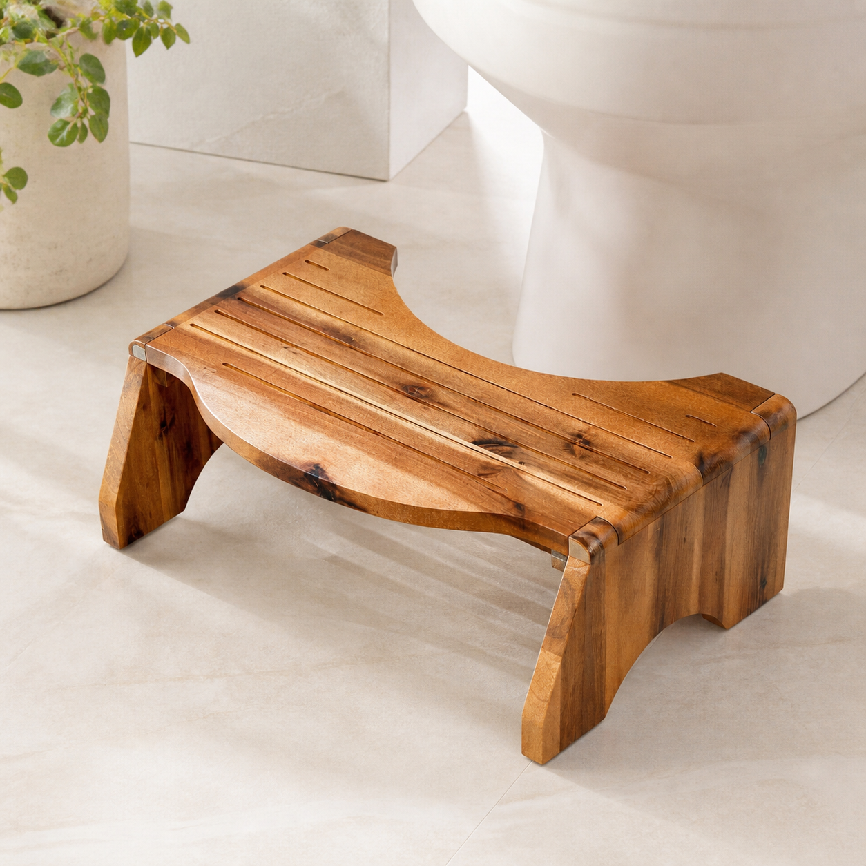 Foldable Solid Wood Bathroom Foot Stool - product image 03