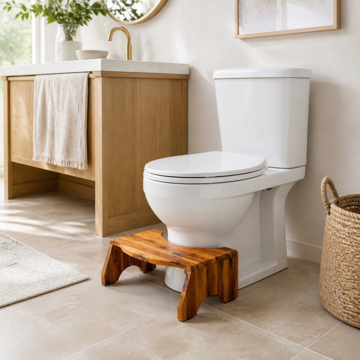 Foldable Solid Wood Bathroom Foot Stool - product image 08
