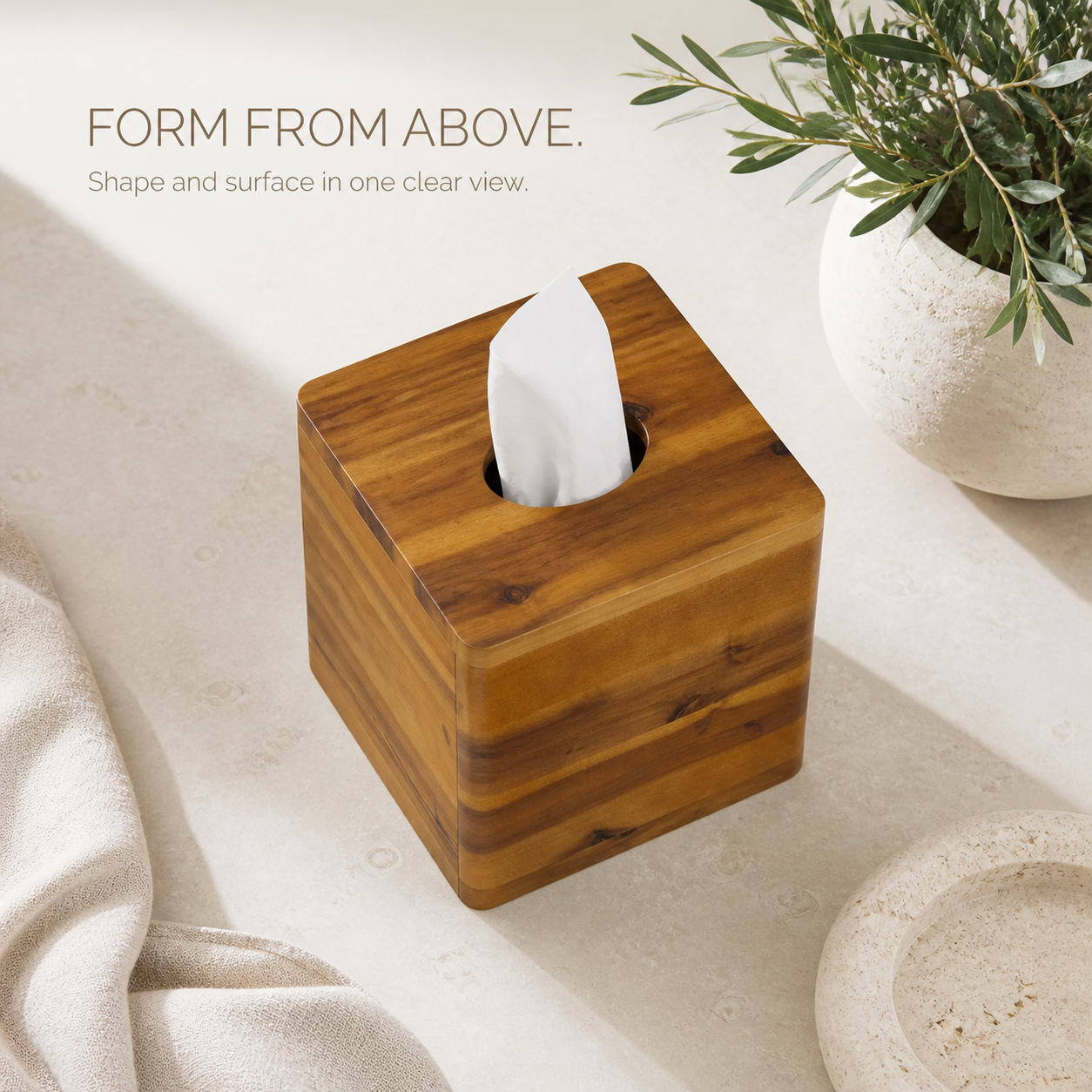 Square Natural Wood Tissue Box Cover - product image 05