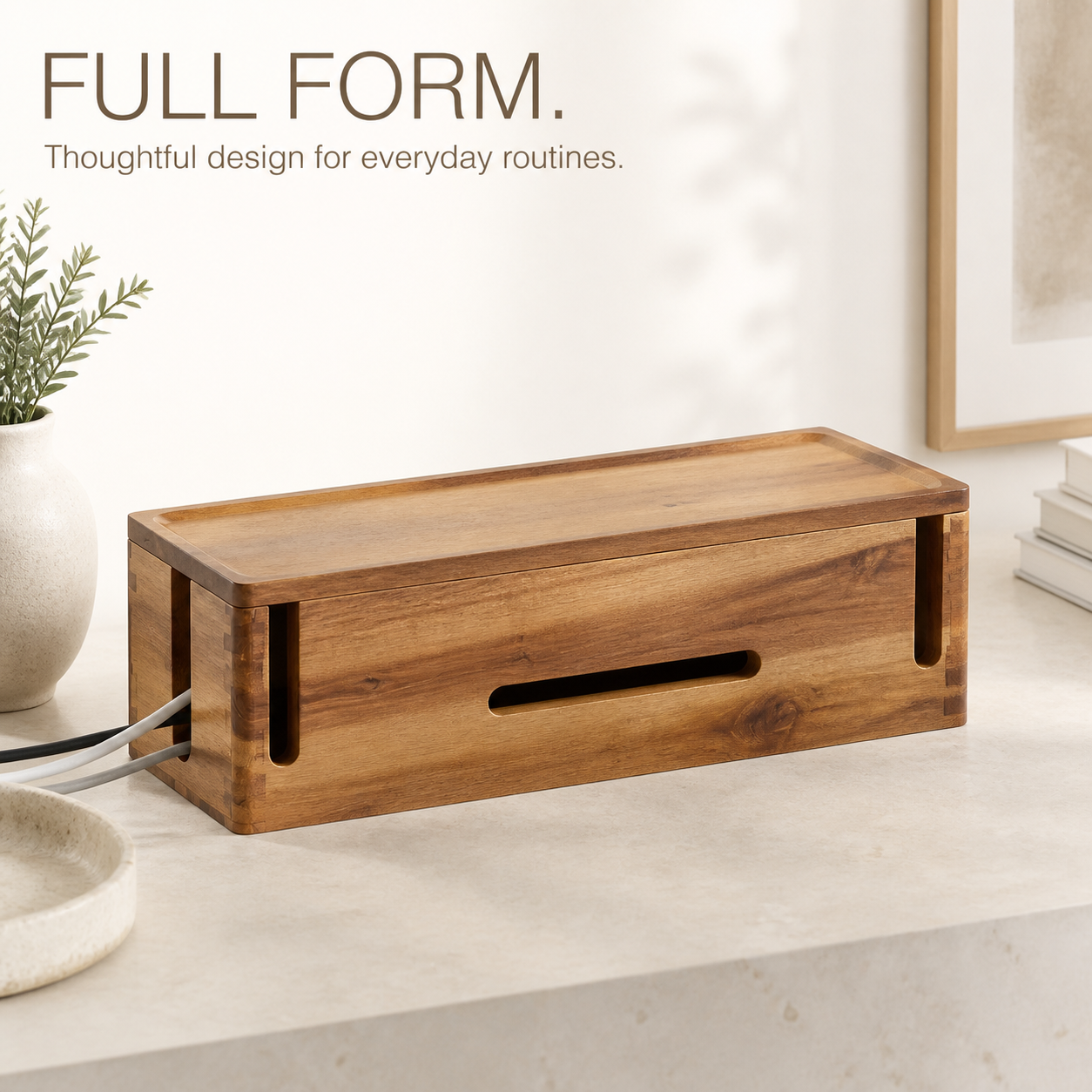 Natural Wood Cable Management Box - product image 02