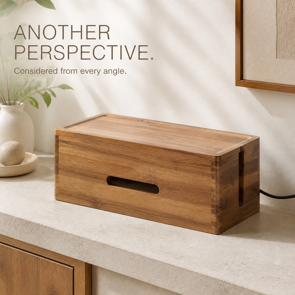 Natural Wood Cable Management Box - product image 03