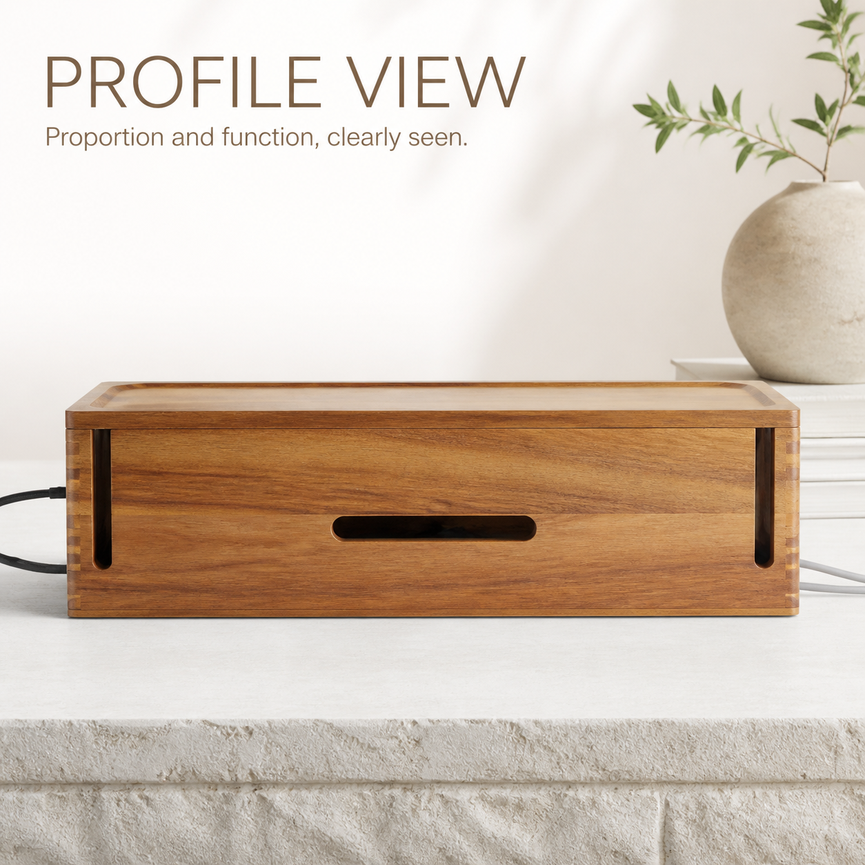 Natural Wood Cable Management Box - product image 04