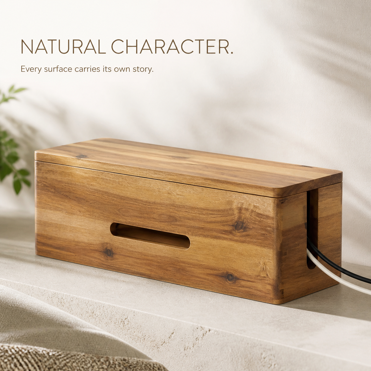 Natural Wood Cable Management Box - product image 06