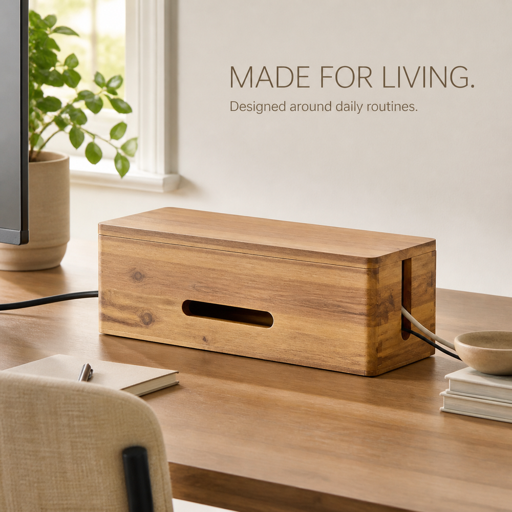 Natural Wood Cable Management Box - product image 08