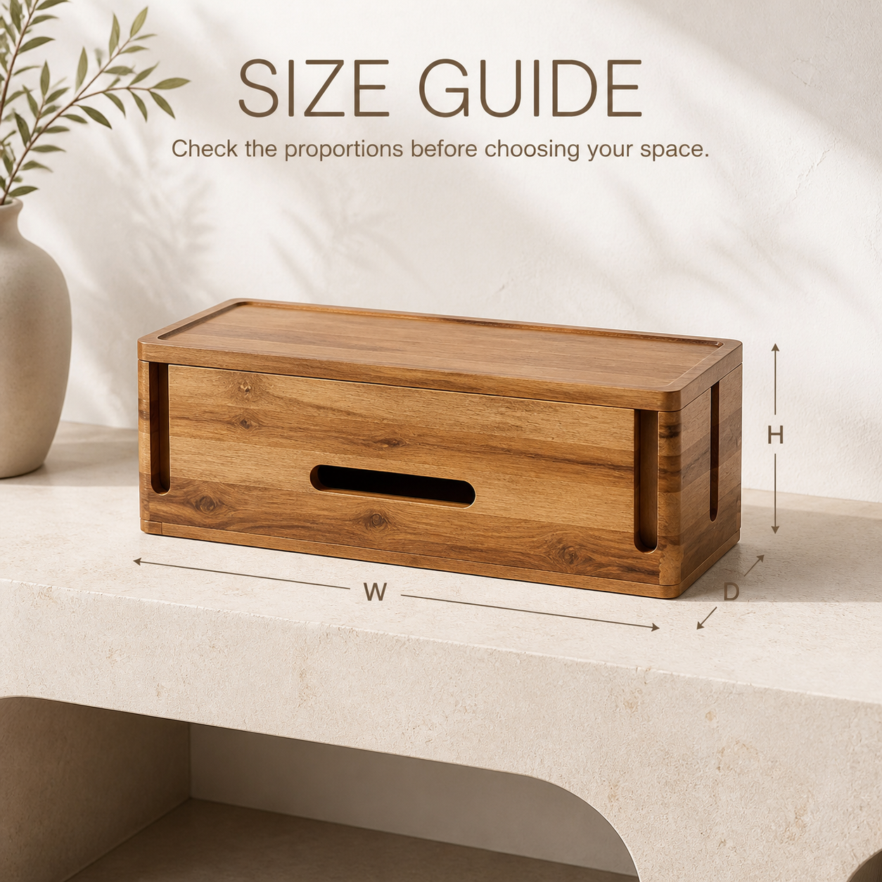 Natural Wood Cable Management Box - product image 09
