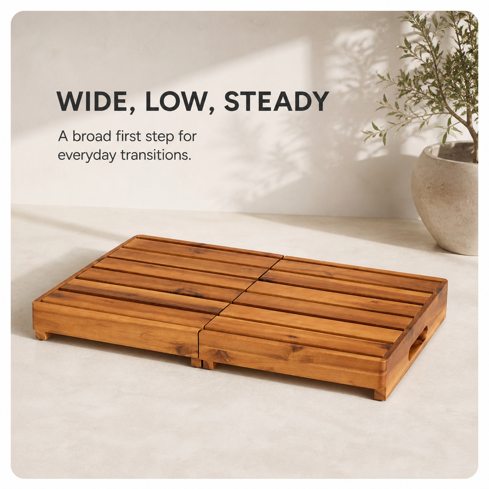 Foldable Two-Level Natural Wood Step Platform - product image 02