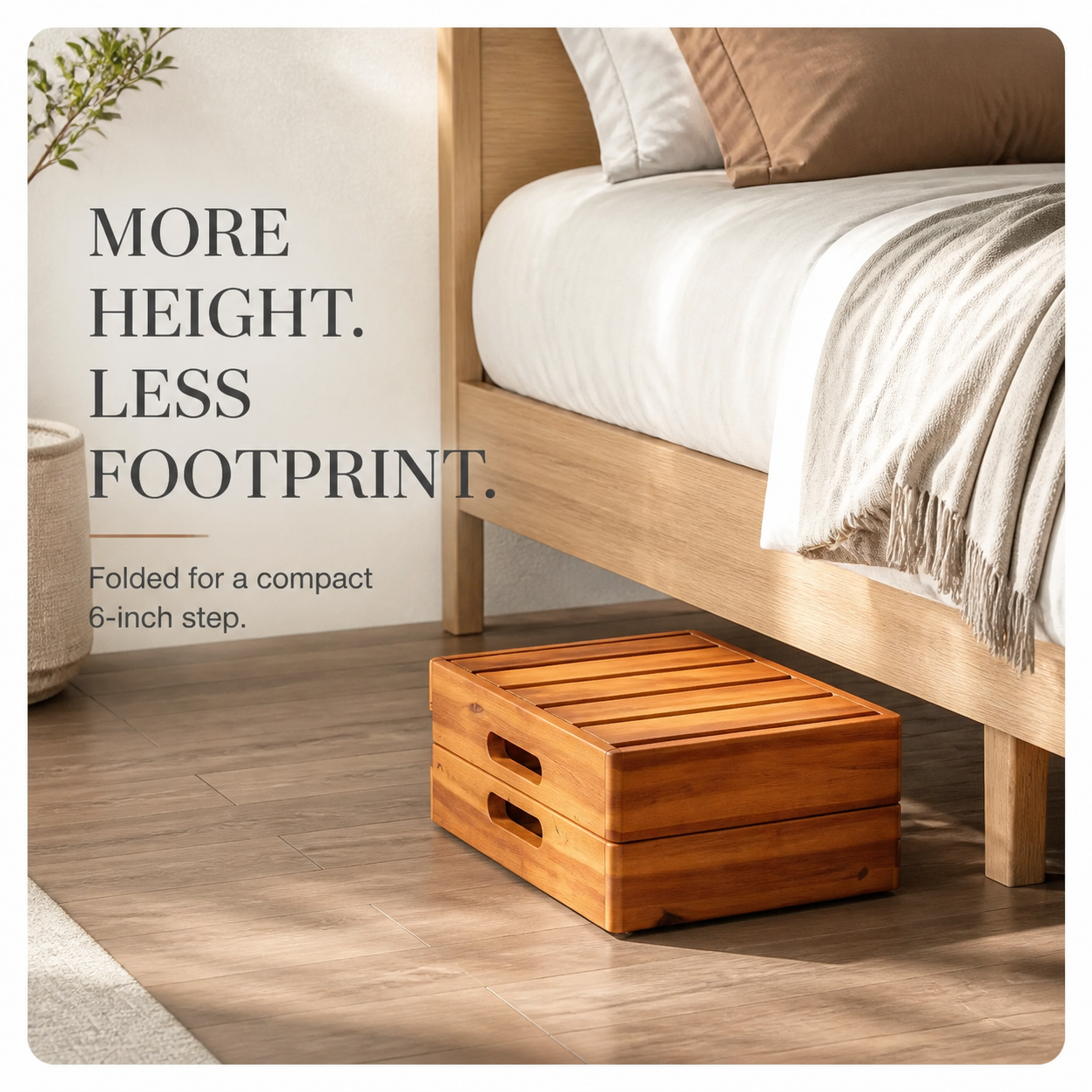 Foldable Two-Level Natural Wood Step Platform - product image 03