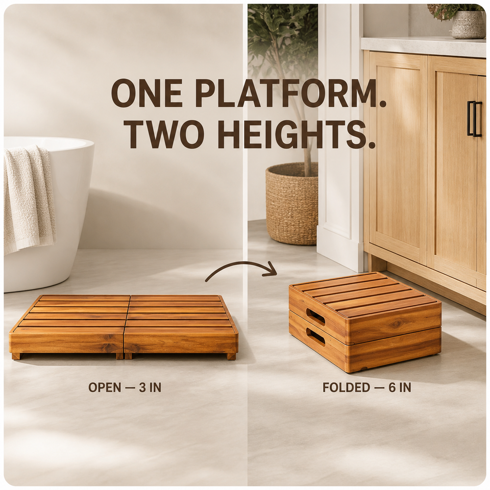 Foldable Two-Level Natural Wood Step Platform - product image 06