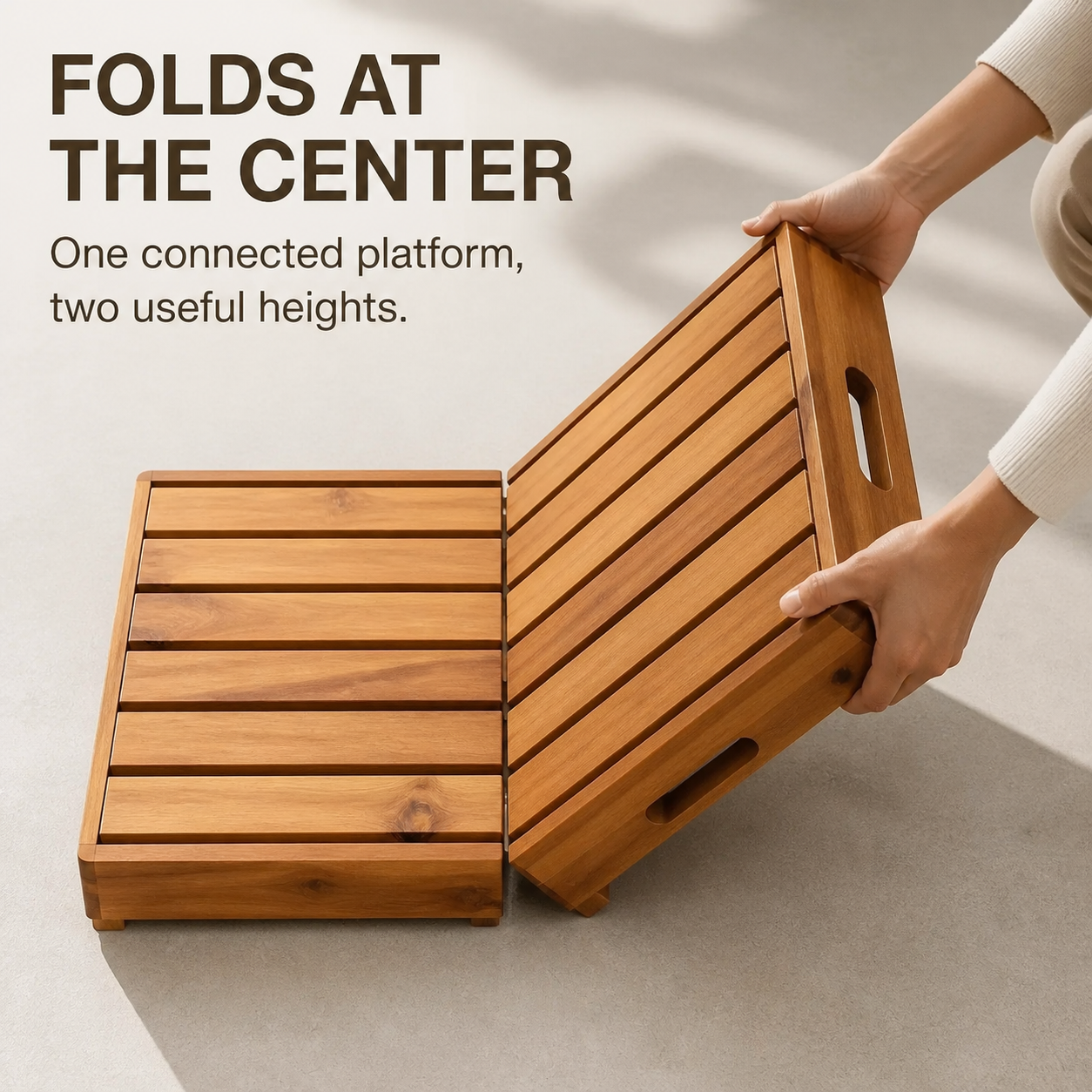 Foldable Two-Level Natural Wood Step Platform - product image 09