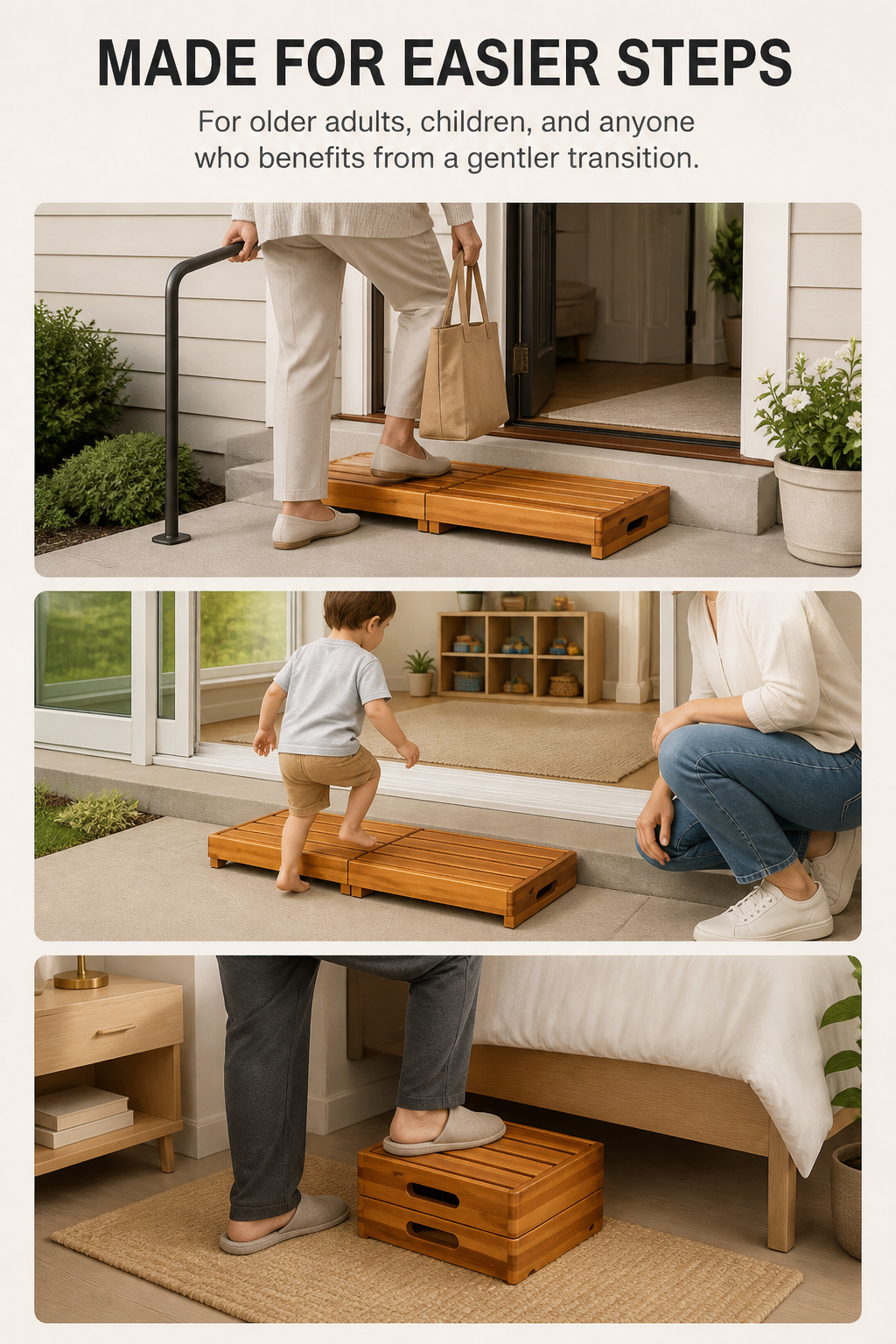 Foldable Two-Level Natural Wood Step Platform - product image 11