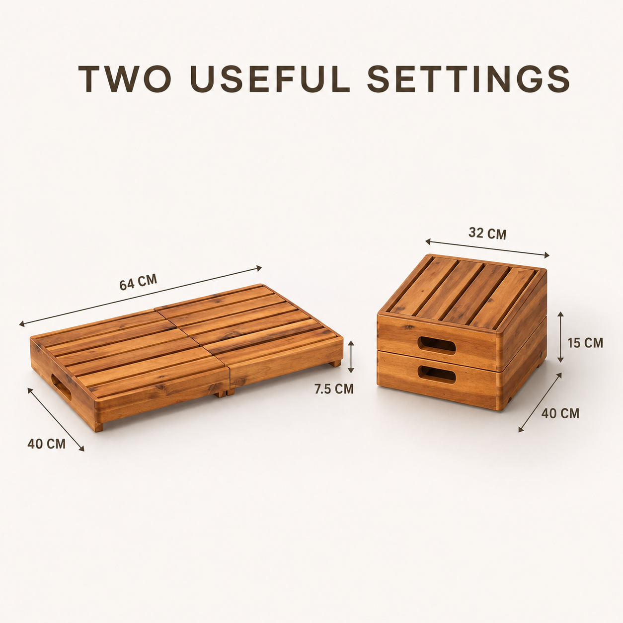 Foldable Two-Level Natural Wood Step Platform - product image 12