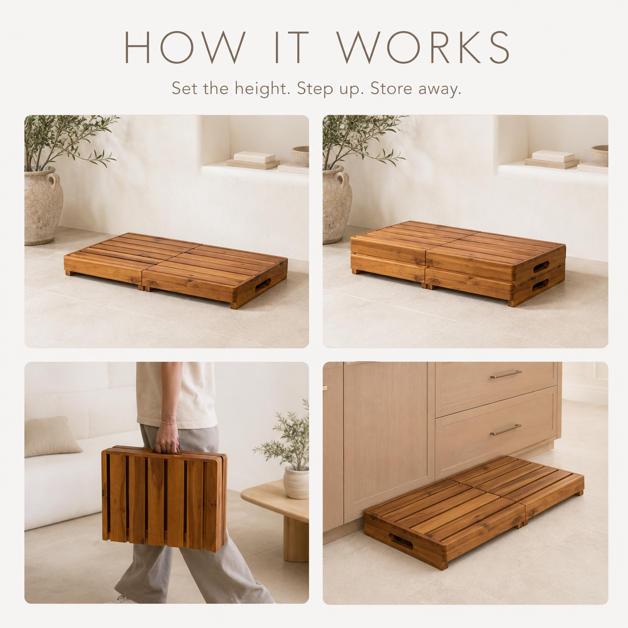 Foldable Two-Level Natural Wood Step Platform - product image 14