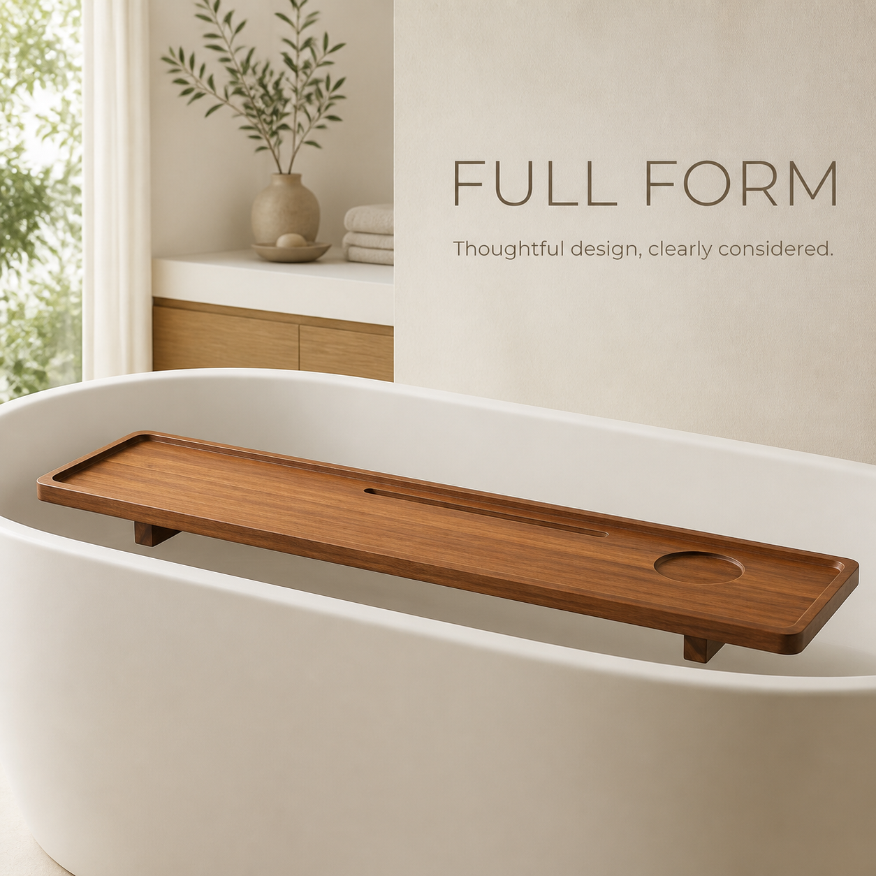 Natural Wood Bathtub Caddy Tray - product image 02