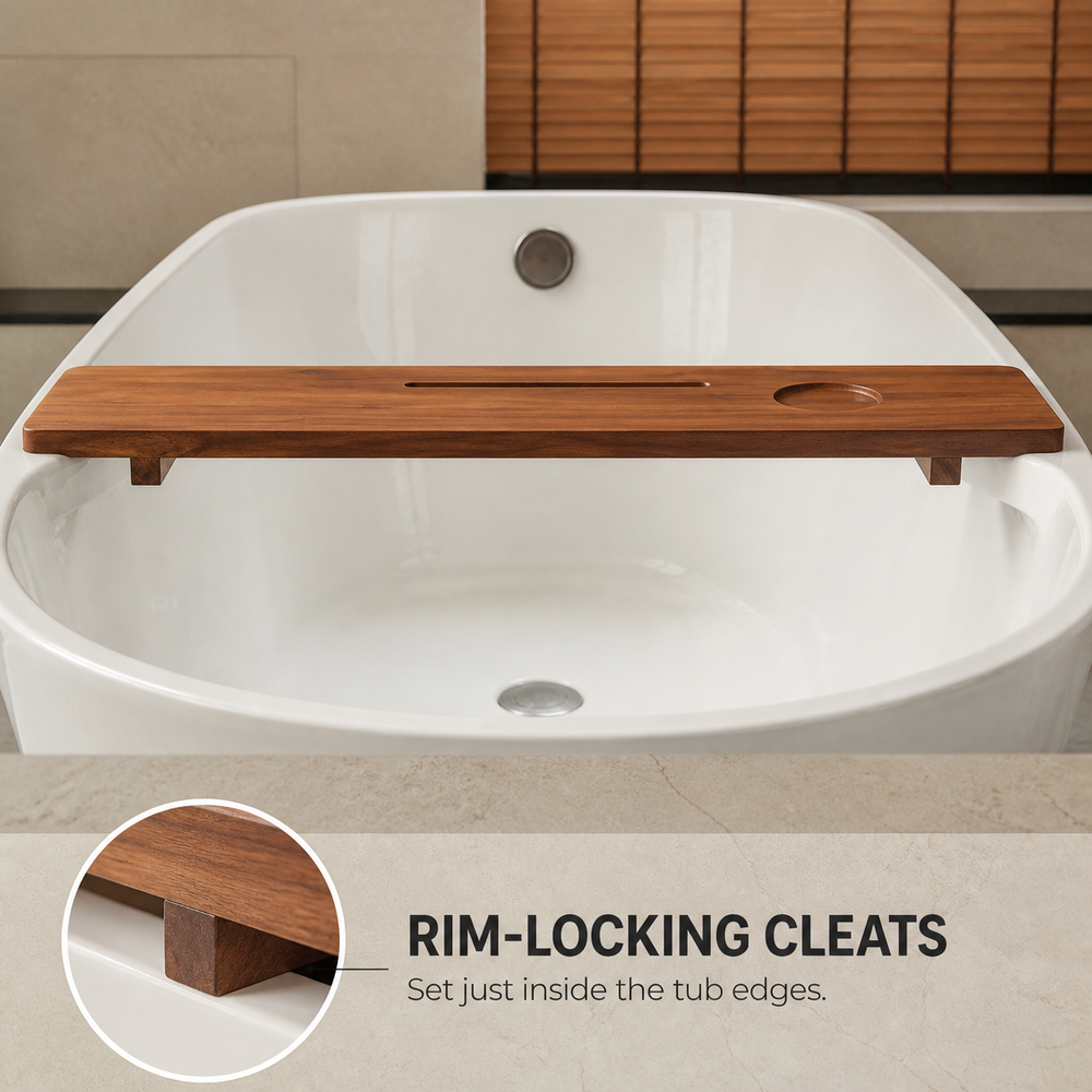 Natural Wood Bathtub Caddy Tray - product image 06