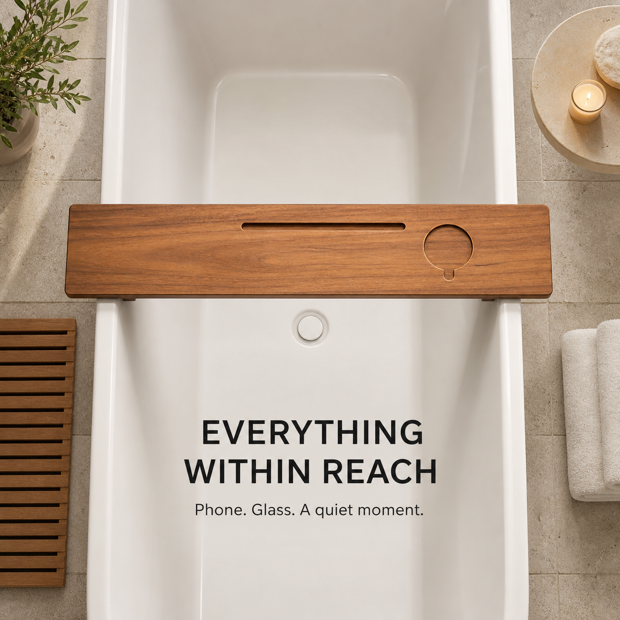 Natural Wood Bathtub Caddy Tray - product image 08