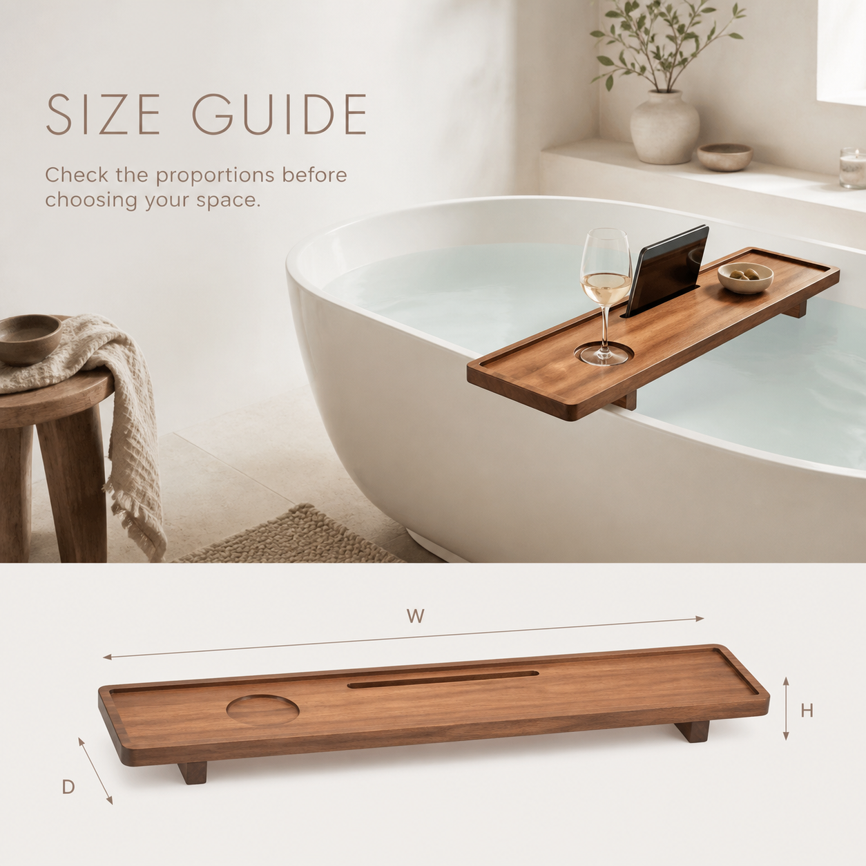 Natural Wood Bathtub Caddy Tray - product image 14