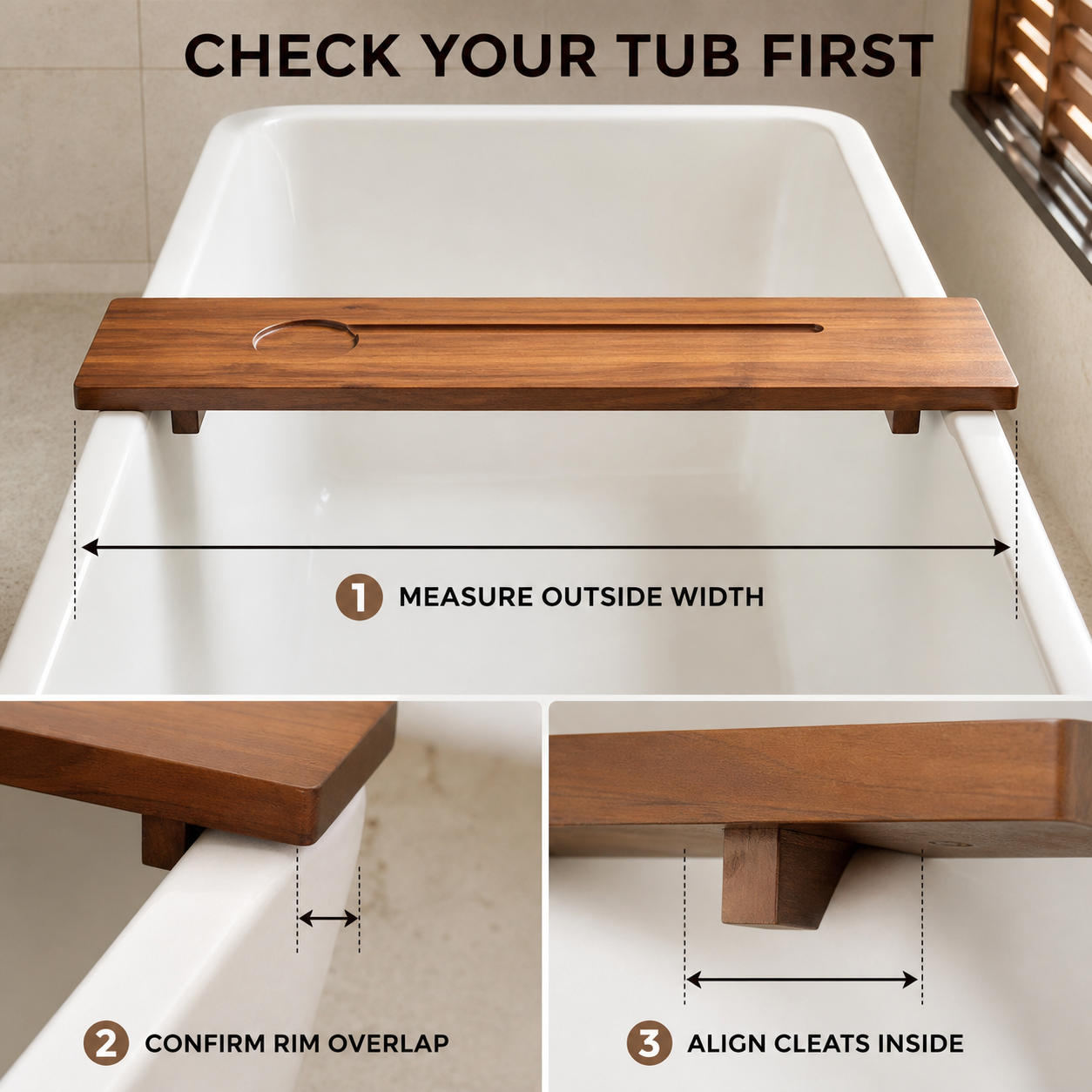 Natural Wood Bathtub Caddy Tray - product image 15