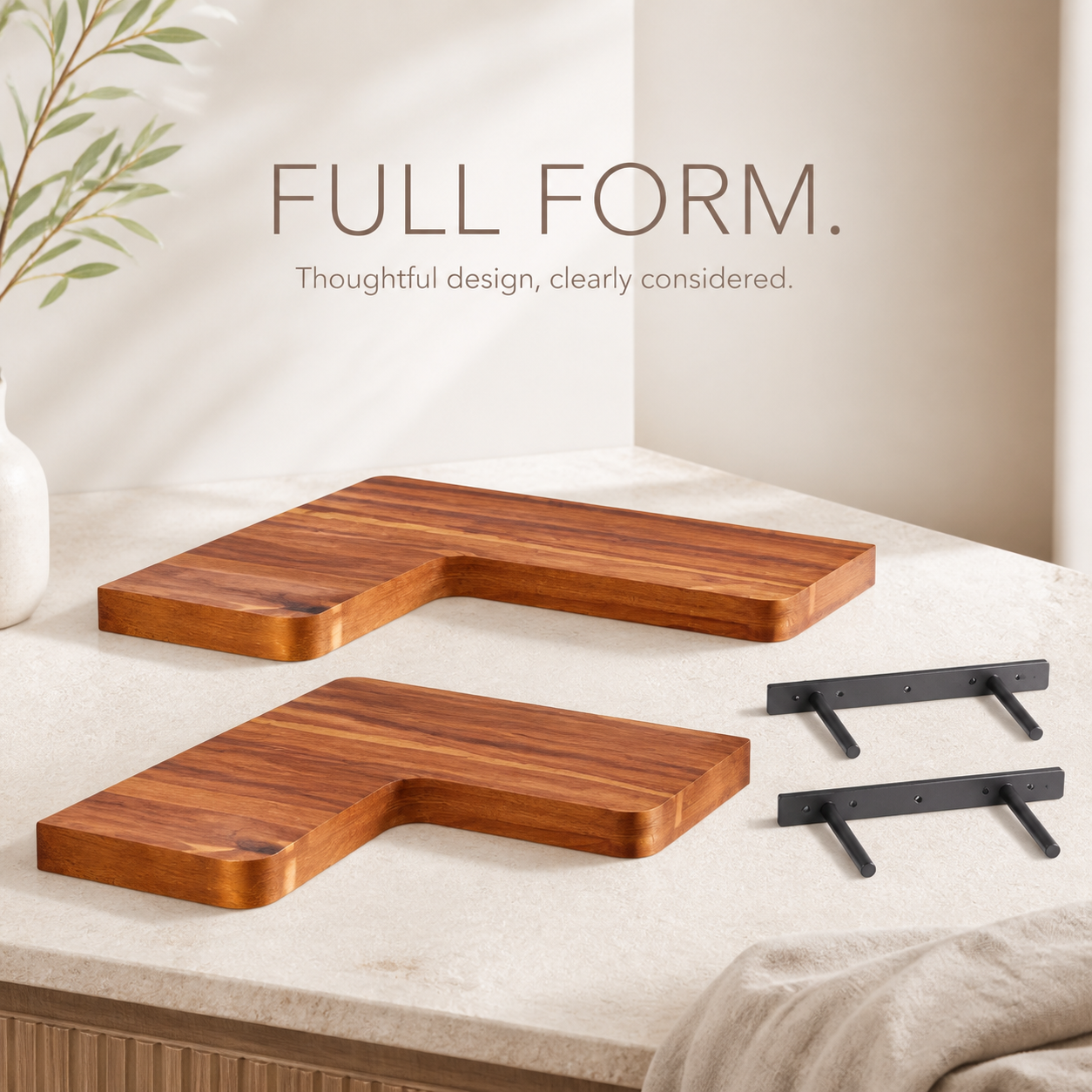 Live Edge Corner Floating Shelf Set of 2 - product image 02
