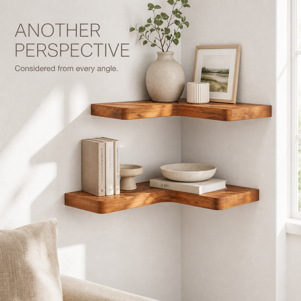 Live Edge Corner Floating Shelf Set of 2 - product image 03