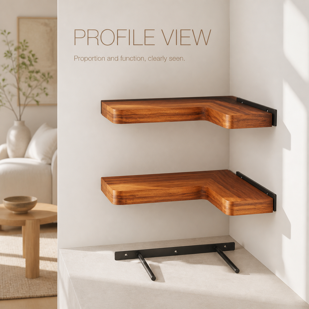 Live Edge Corner Floating Shelf Set of 2 - product image 04