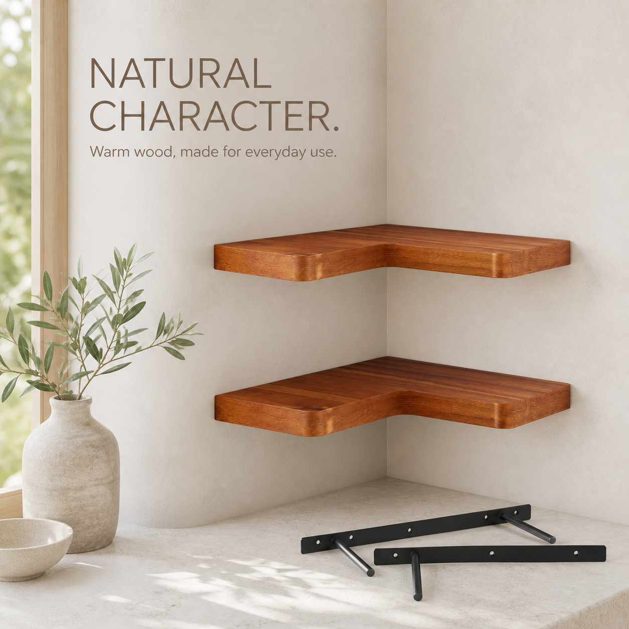 Live Edge Corner Floating Shelf Set of 2 - product image 06
