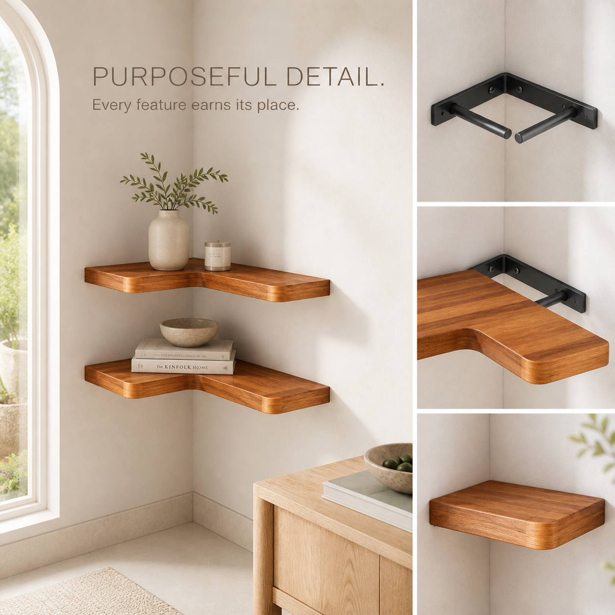 Live Edge Corner Floating Shelf Set of 2 - product image 07