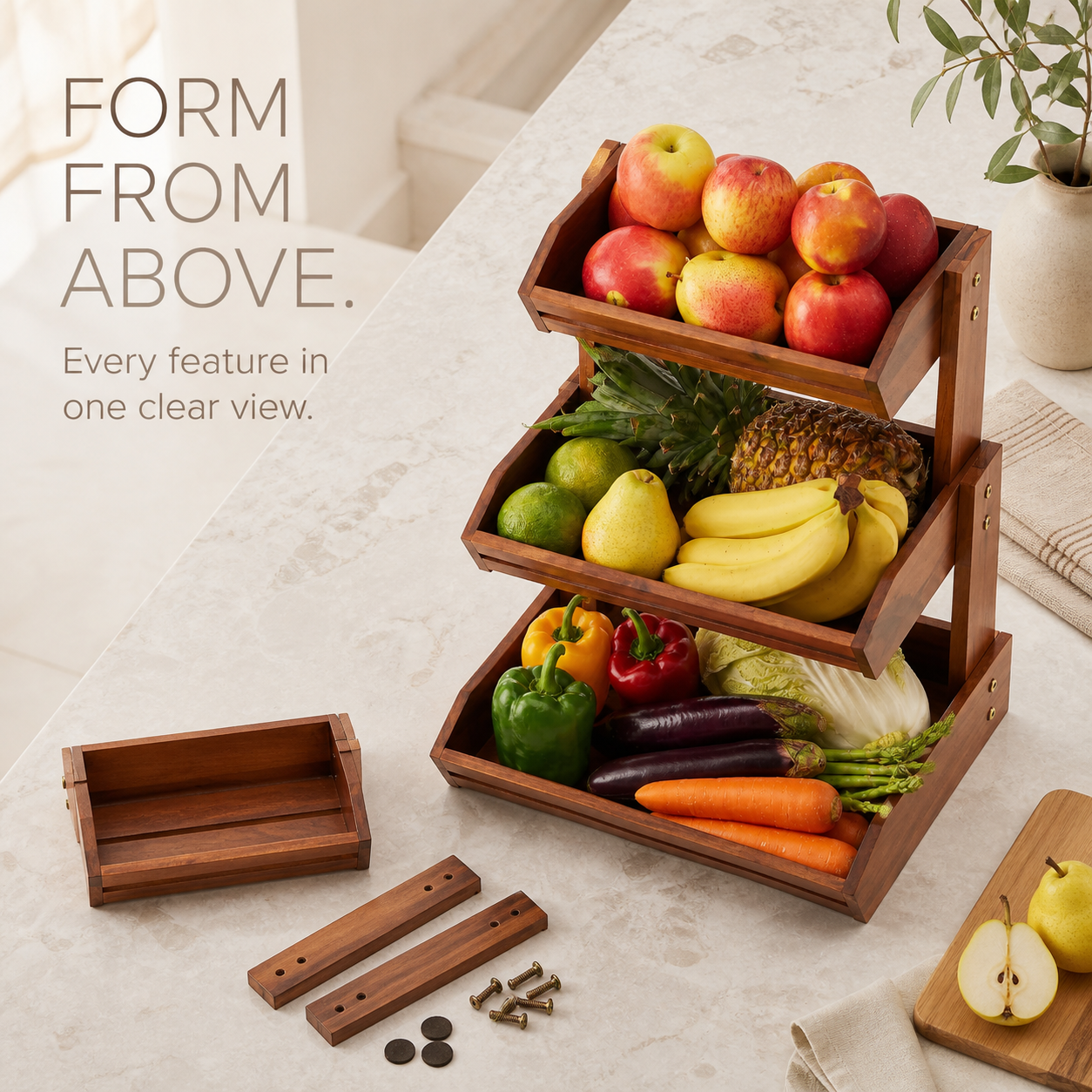 Natural Wood Produce Storage Rack - product image 05