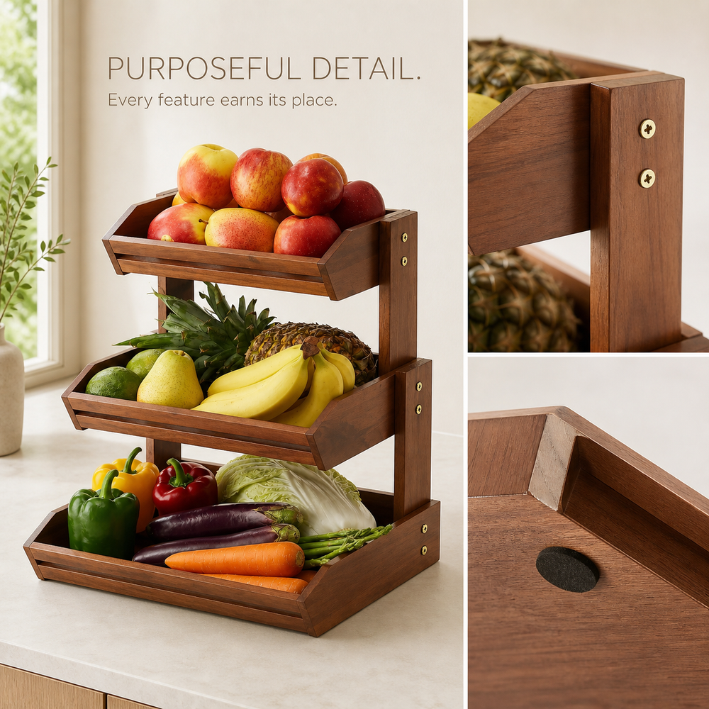 Natural Wood Produce Storage Rack - product image 07