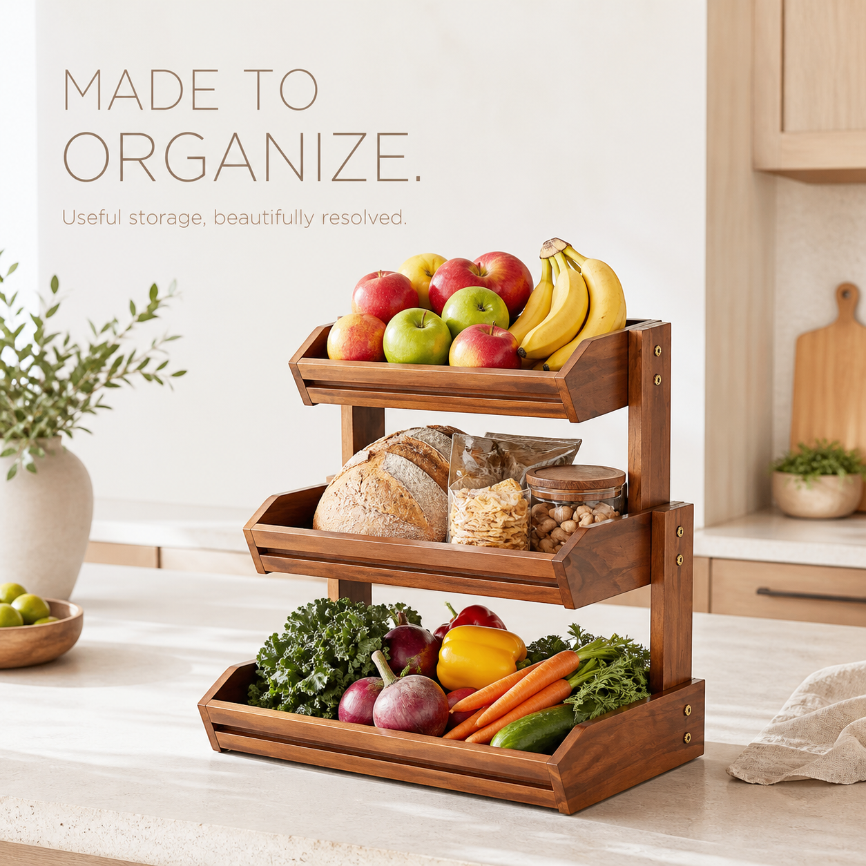 Natural Wood Produce Storage Rack - product image 08
