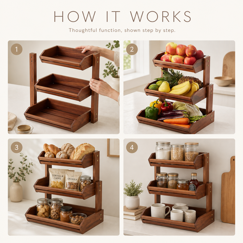 Natural Wood Produce Storage Rack - product image 10