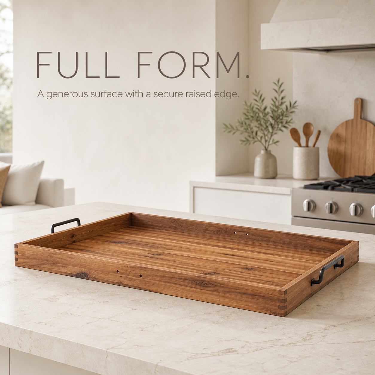 Natural Wood Stovetop Cover and Serving Tray - product image 02